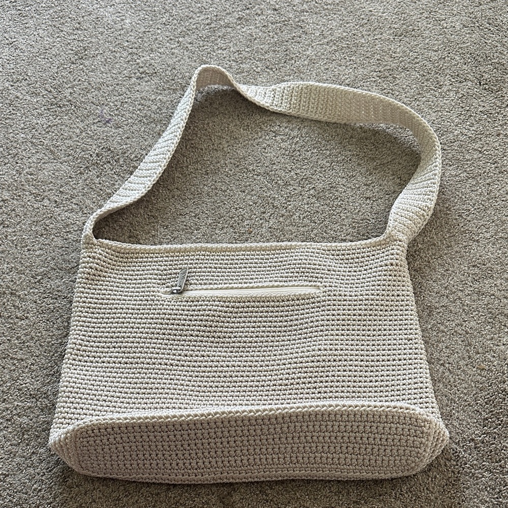 The Sak A Elegant Cream Crochet Shoulder Bag